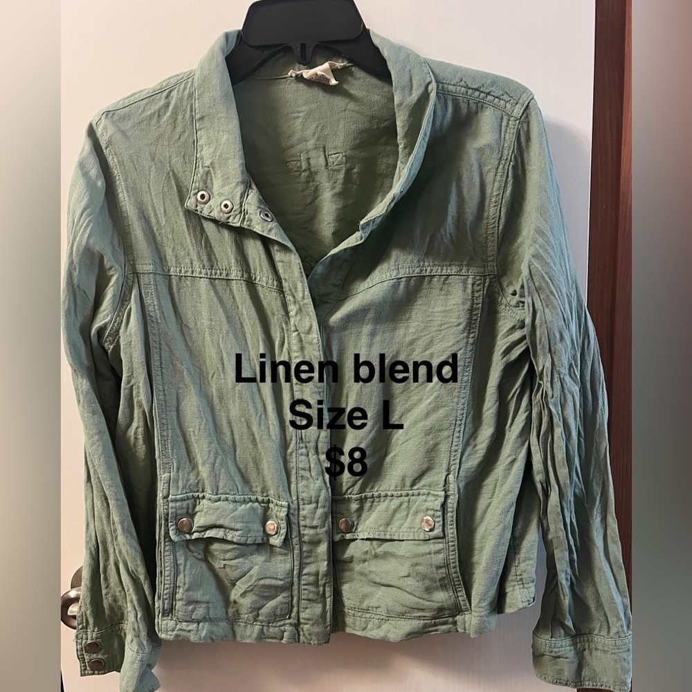 Women's Green Linen Blend Jacket